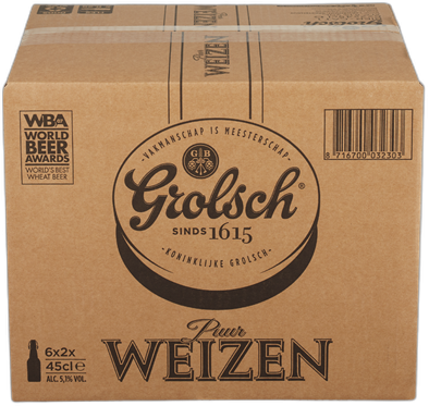 Grolsch Puur Weizen doos met 12 beugelflessen van 45cl