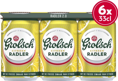 Grolsch Radler Citroen set van 6 blikjes 0,33 liter Grolsch Radler Citroen set van 6 blikjes 0,33 liter