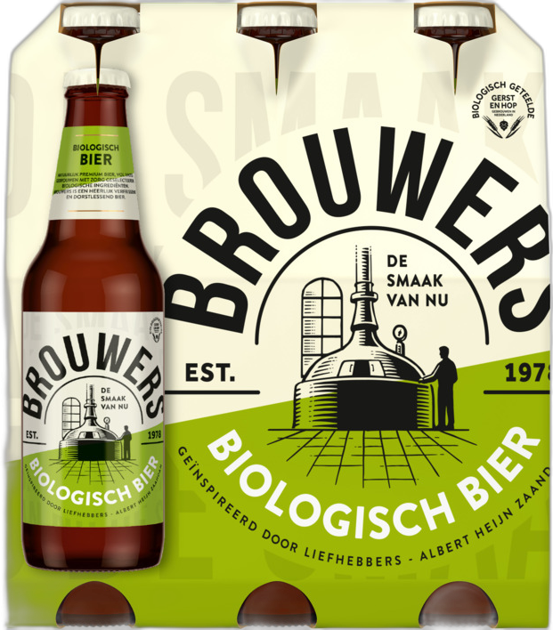 Brouwers Biologisch Bier sixpack met flesjes van 30cl Brouwers Biologisch Bier sixpack met flesjes van 30cl