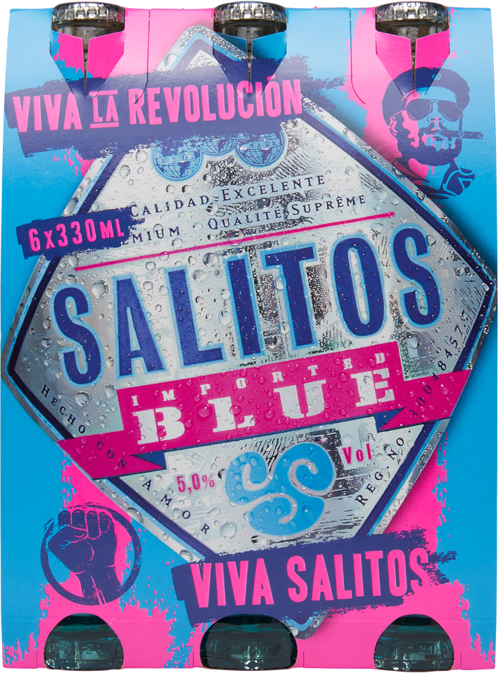 Salitos Blue sixpack met flesjes van 33cl