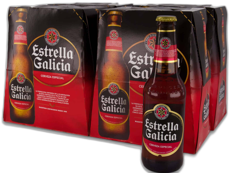 Estrella Galicia bier doos met 24 flessen van 33cl Estrella Galicia bier doos met 24 flessen van 33cl