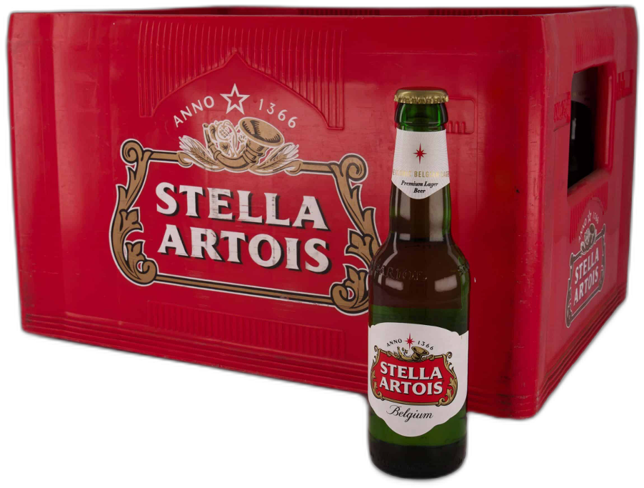 Stella Artois krat met 24 flessen van 25cl Stella Artois krat met 24 flessen van 25cl