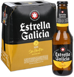 Estrella Galicia Sin Gluten sixpack met 6 flesjes van 0,25 liter
