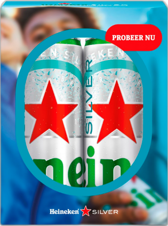 Heineken Silver duopack met 2 blikjes van 33cl Heineken Silver duopack met 2 blikjes van 33cl