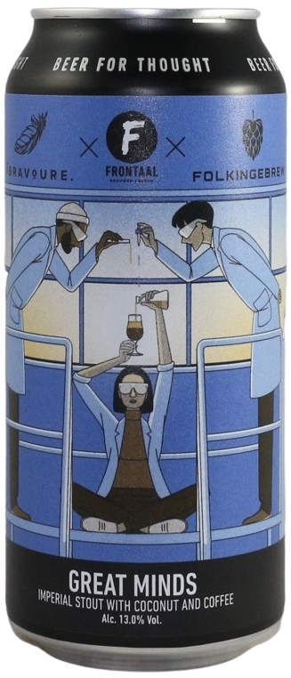 Frontaal Great Minds blik van 44cl