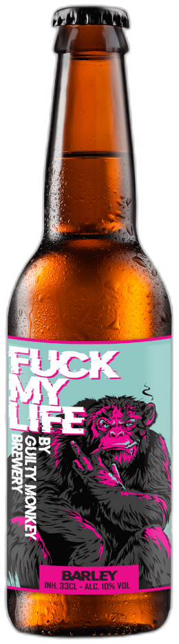 Guilty Monkey Fuck My Life flesje van 33cl