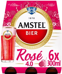 Amstel Bier Rose 4.0 Flessen 6 x 300ml Amstel Bier Rose 4.0 Flessen 6 x 300ml