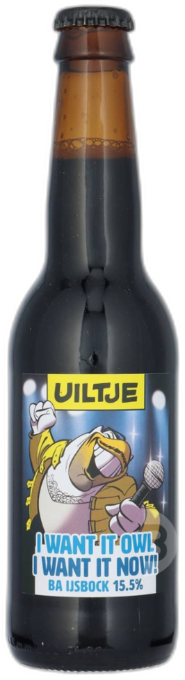 Uiltje I Want It Owl, I Want It Now! flesje van 33cl