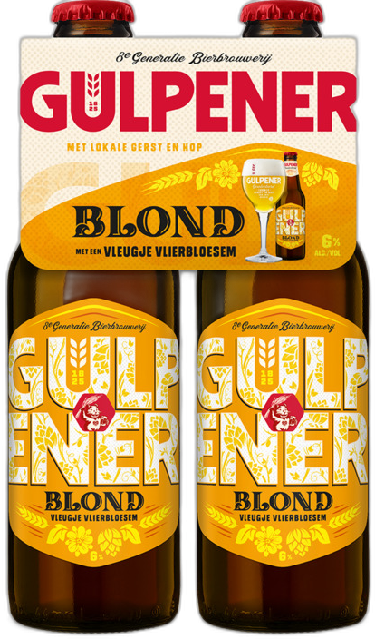 Gulpener Blond met vlierbloesem 4-pack met flesjes van 30cl Gulpener Blond met vlierbloesem 4-pack met flesjes van 30cl