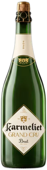 Karmeliet Grand Cru Brut 2026 in een groene fles van 75cl met kurk en muselet